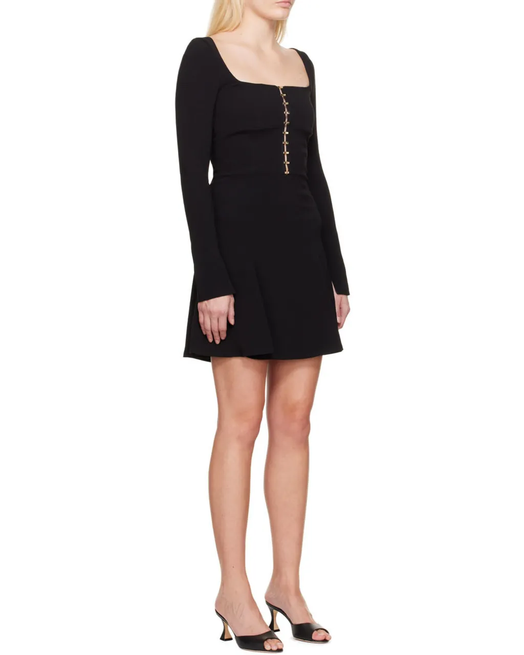 Blumarine Hook Detailed Flared Dress