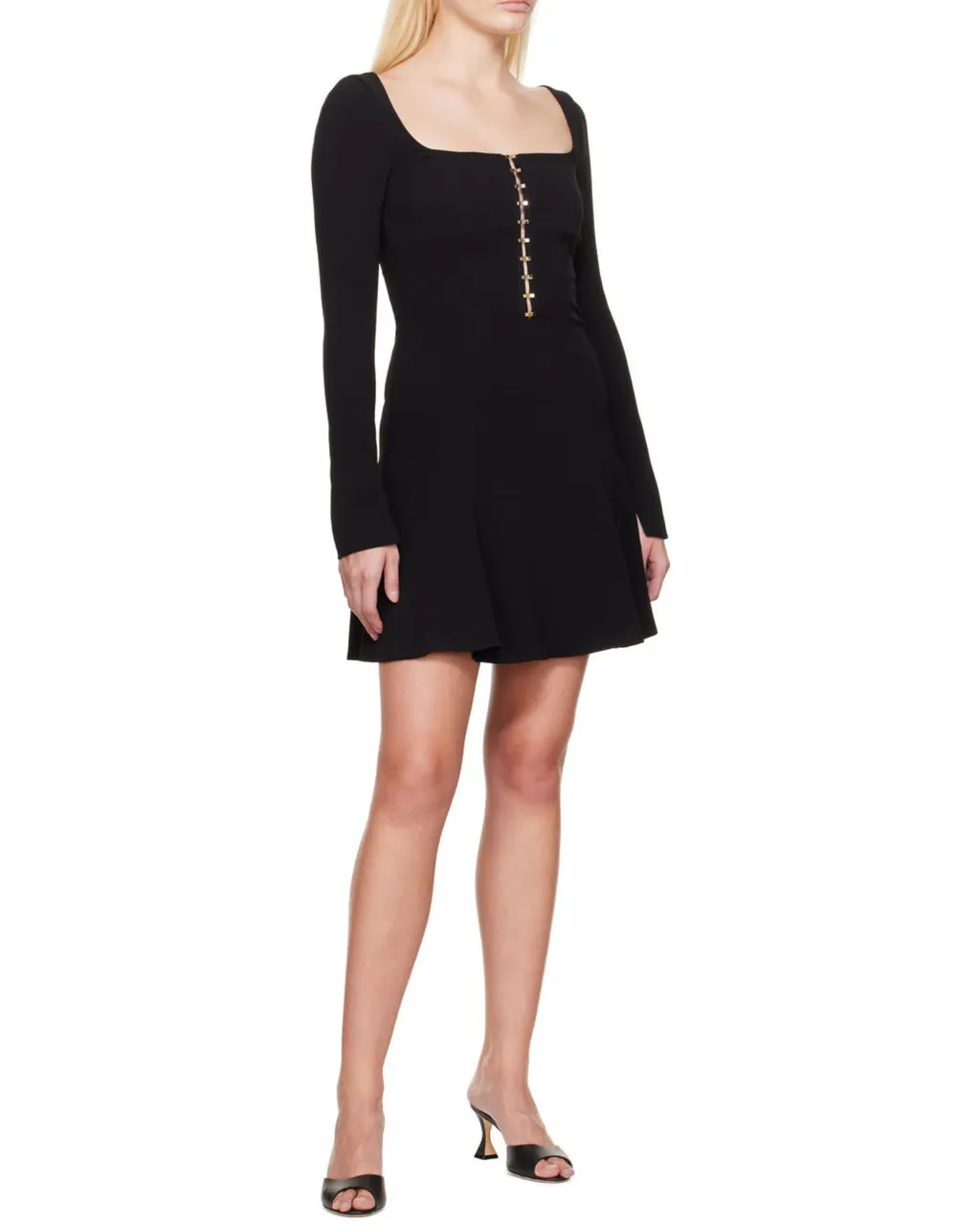 Blumarine Hook Detailed Flared Dress