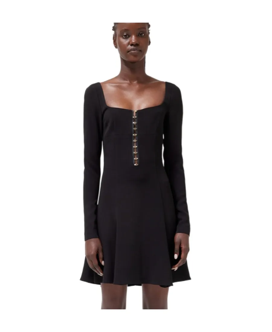 Blumarine Hook Detailed Flared Dress