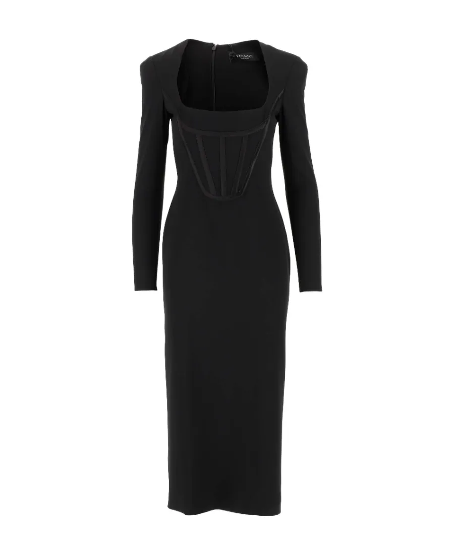 Versace Long Sleeved Midi Dress