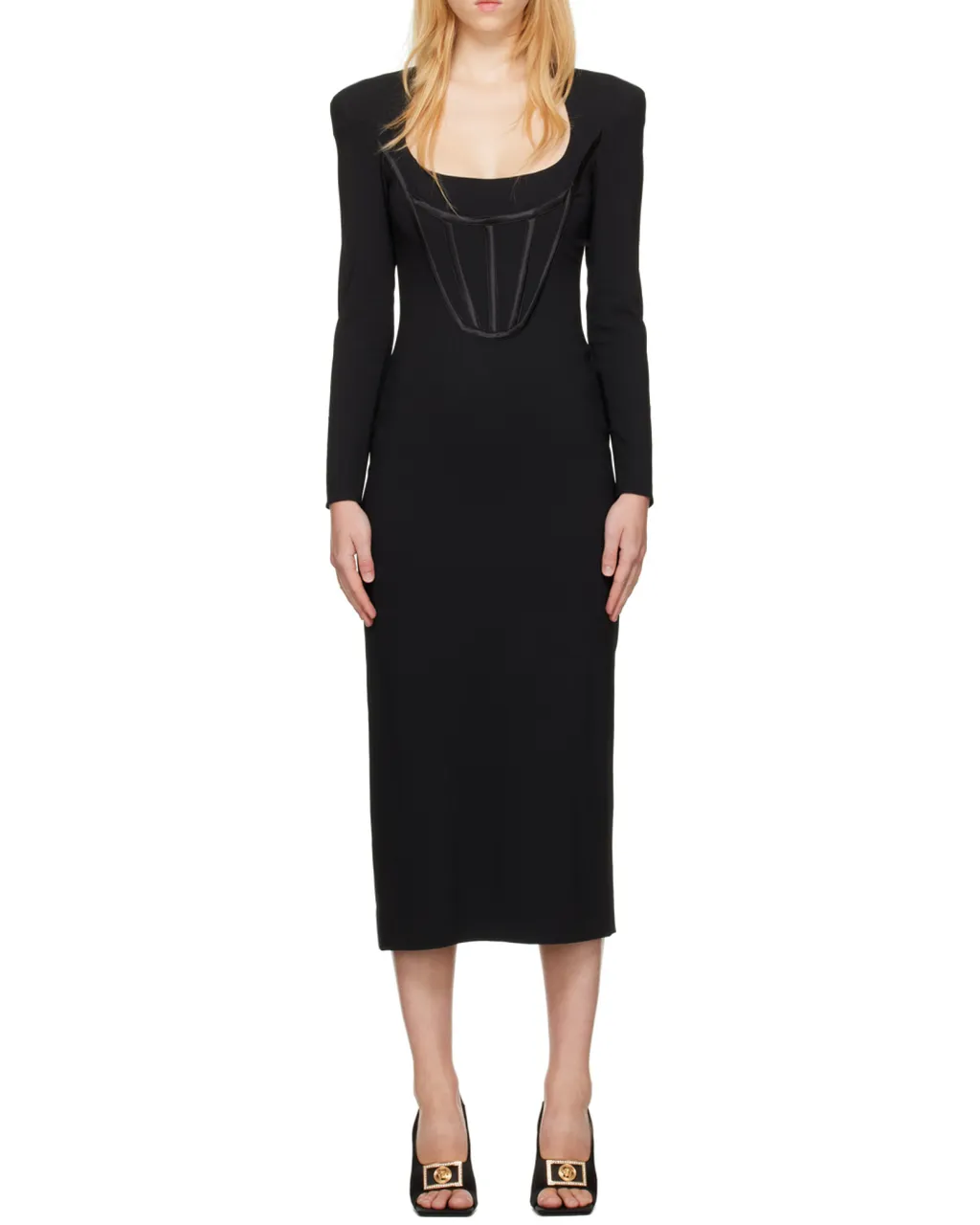 Versace Long Sleeved Midi Dress