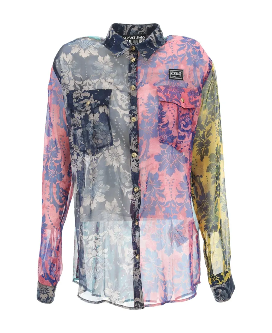 Versace Jeans Couture Semi-Sheer Panelled Shirt