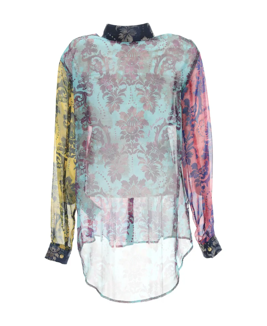 Versace Jeans Couture Semi-Sheer Panelled Shirt