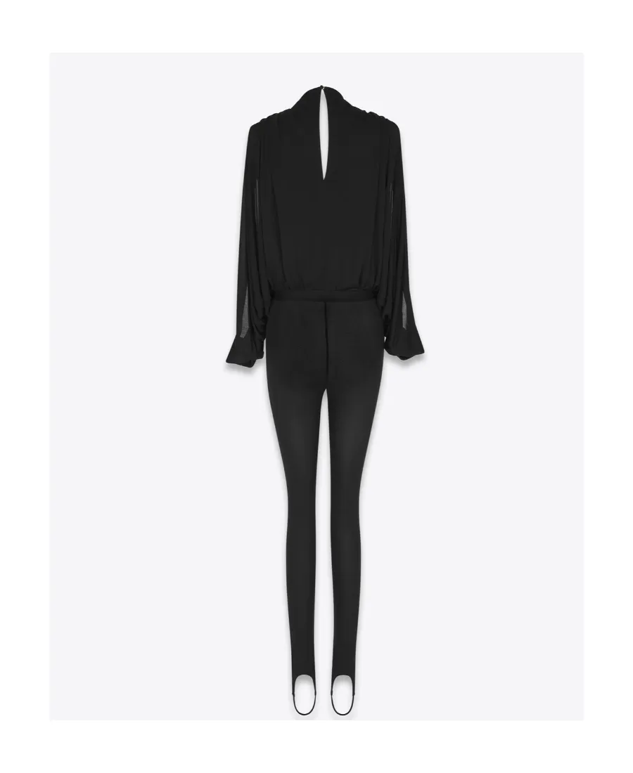 Saint Laurent Embellished Long-Sleeved Jumpsuit