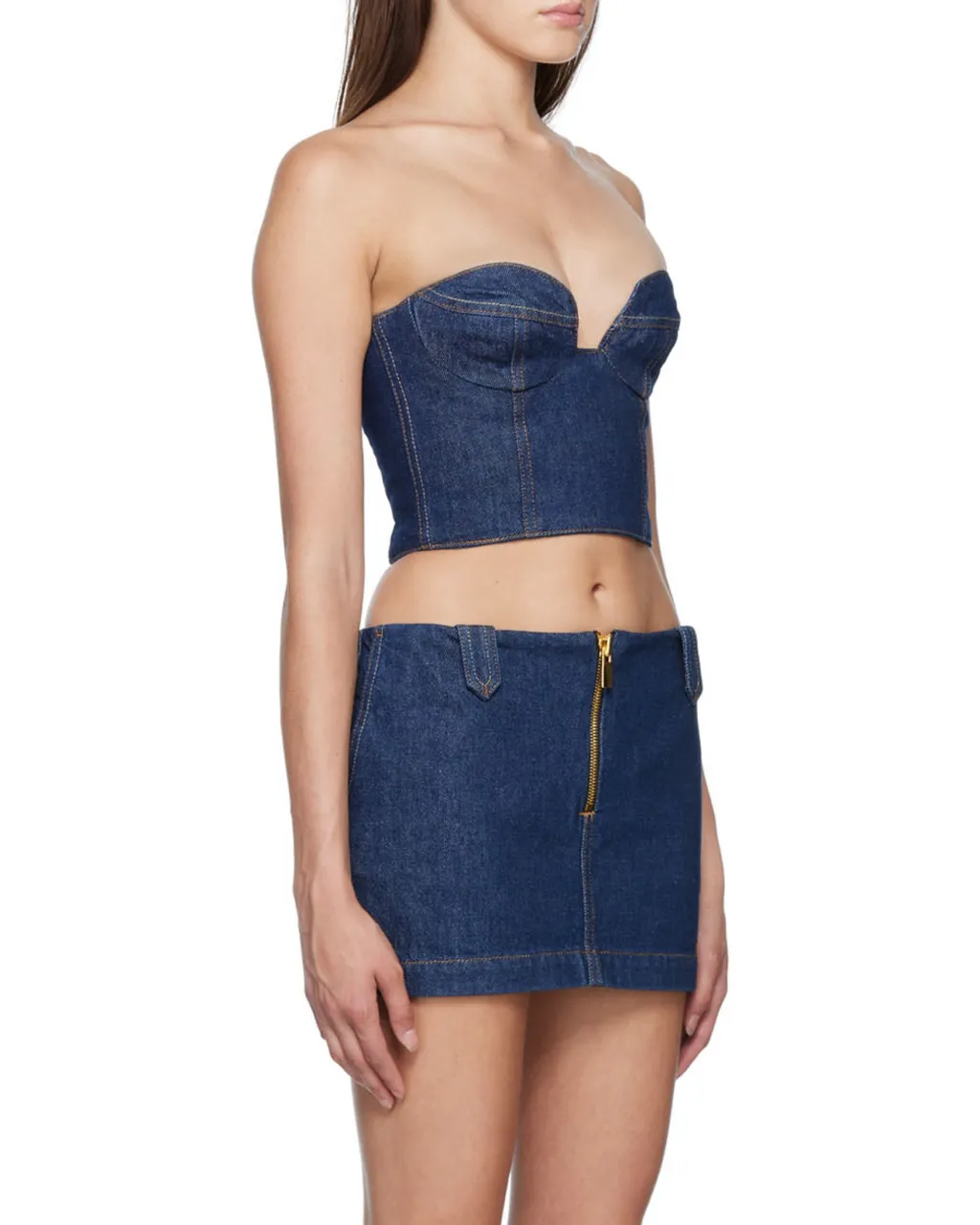 Magda Butrym Denim Corset Top