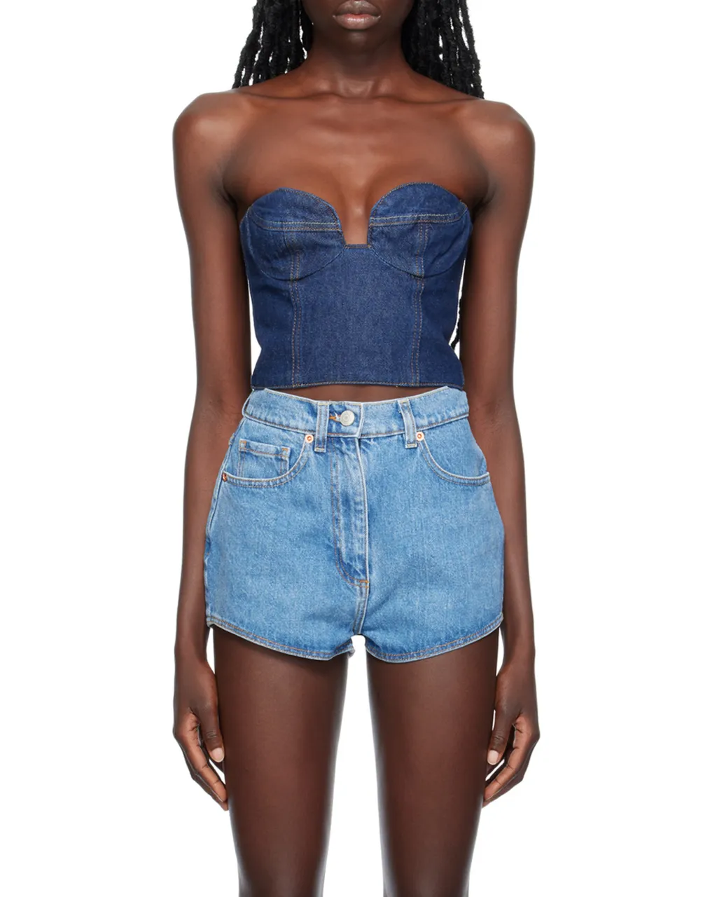 Magda Butrym Denim Corset Top