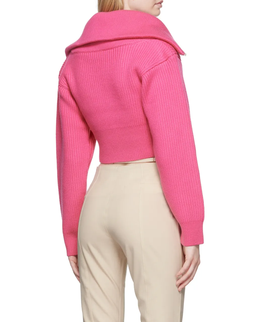 Zip-Up Neck Cropped Jumper