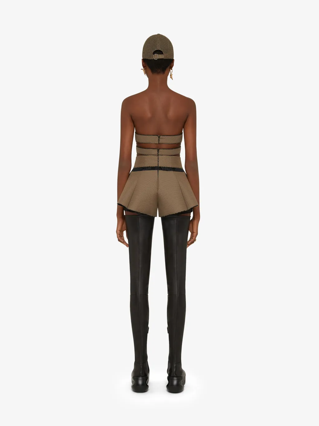 Apron Effect Pleated Detail Shorts