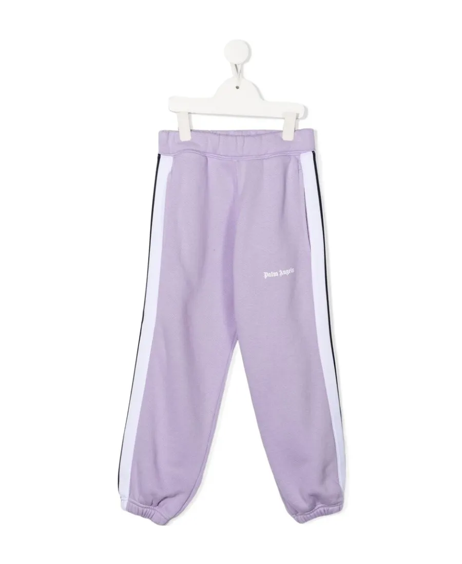 Palm Angels Kids Logo Printed Straight Leg Trousers