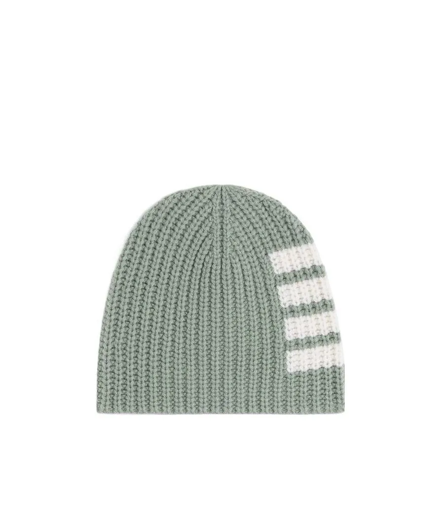 Thom Browne Striped Rib-Knit Beanie