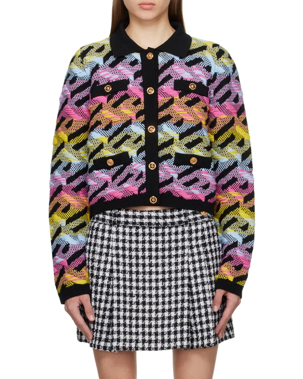 Versace Greca Pattern Button-Up Jacket