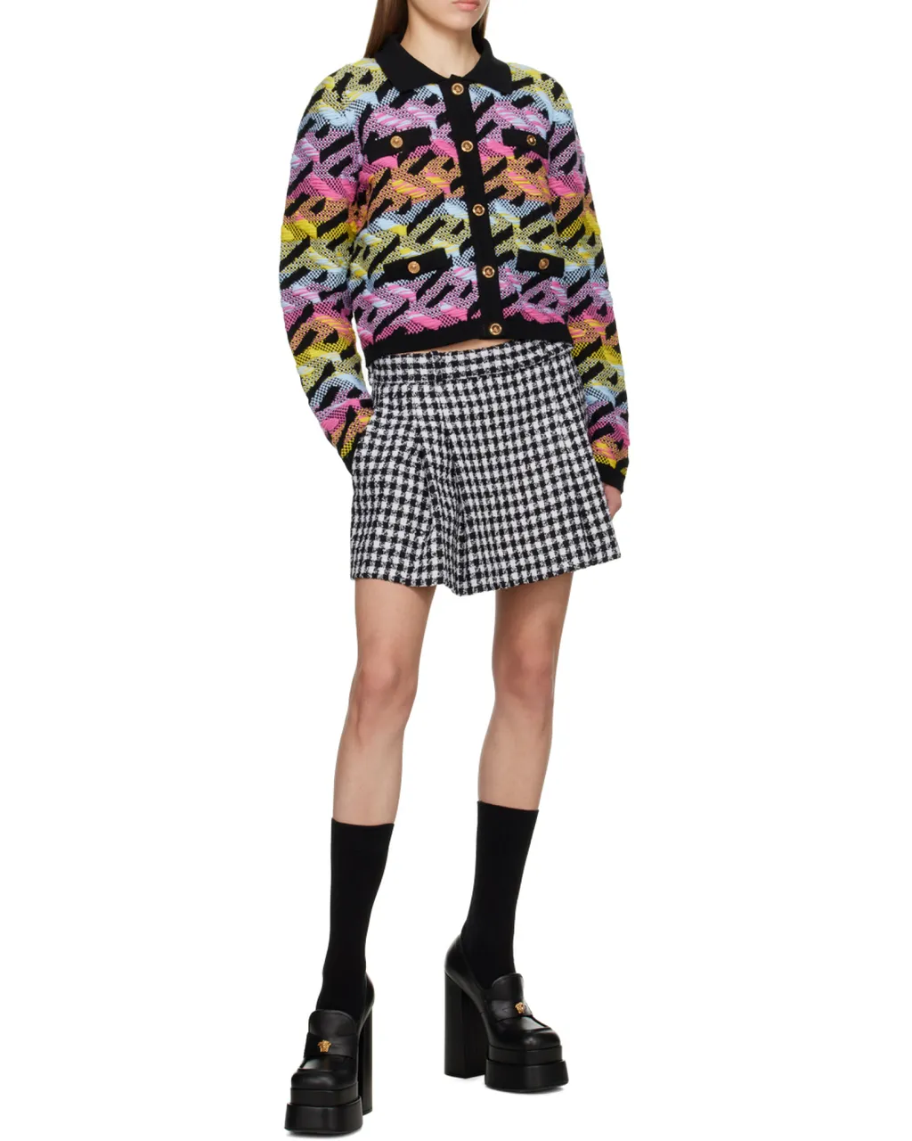 Versace Greca Pattern Button-Up Jacket