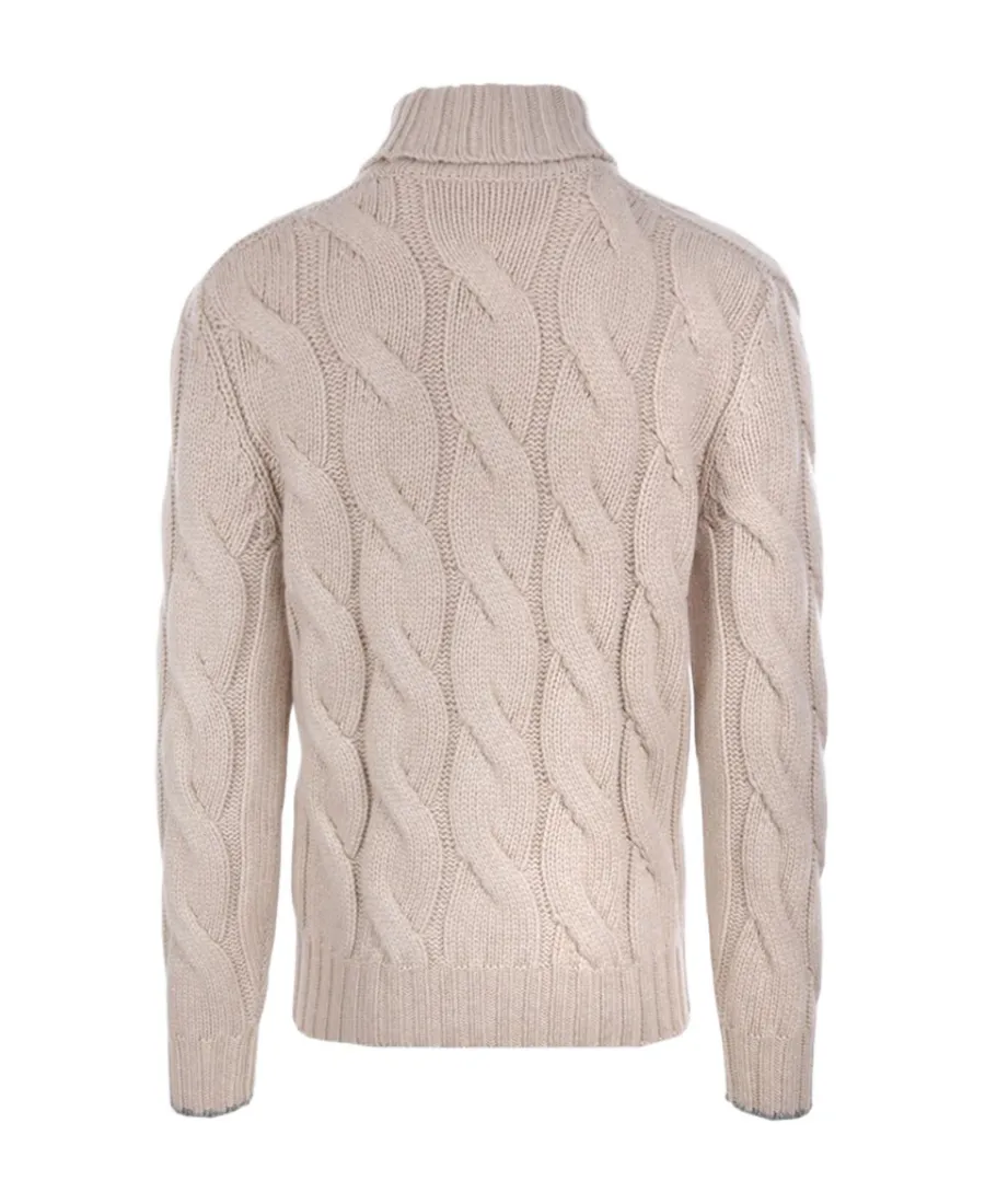 Cable-Knit Roll-Neck Jumper