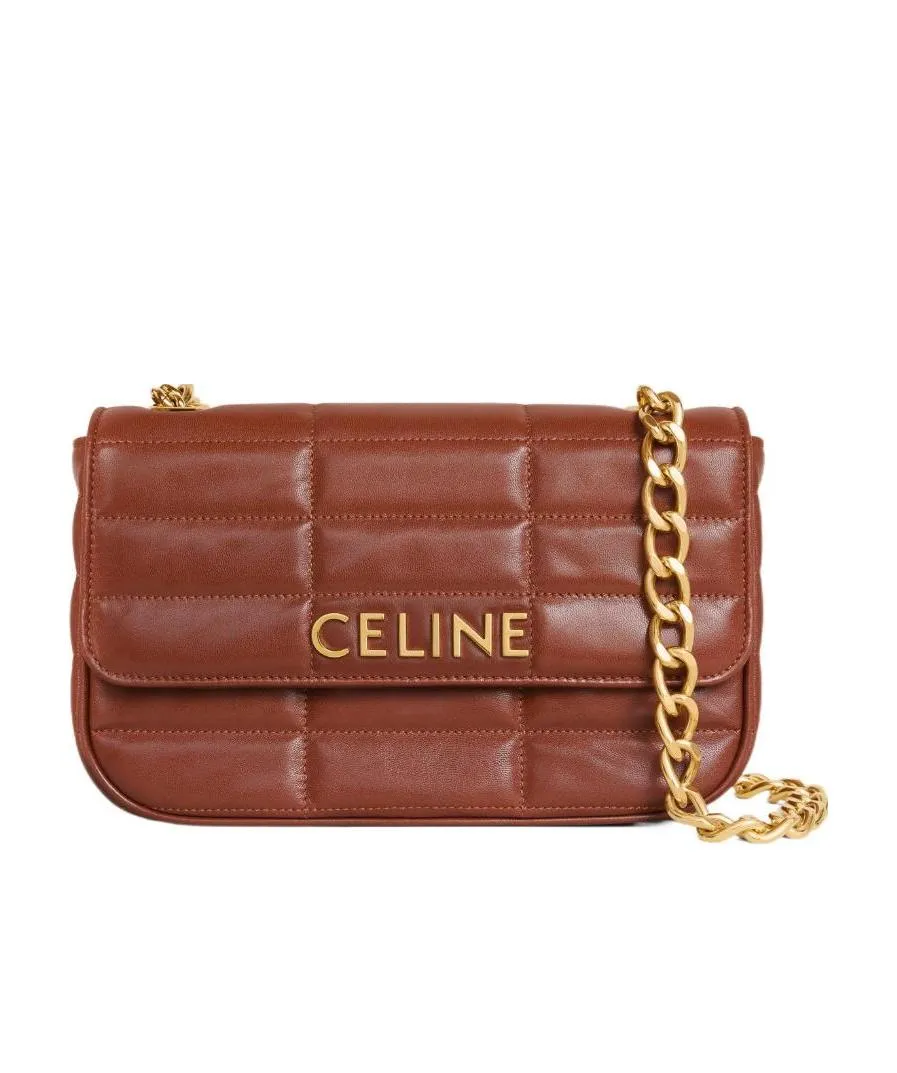 Chain Shoulder Bag Matelasse Monochrome Celine In Quilted Goatskin