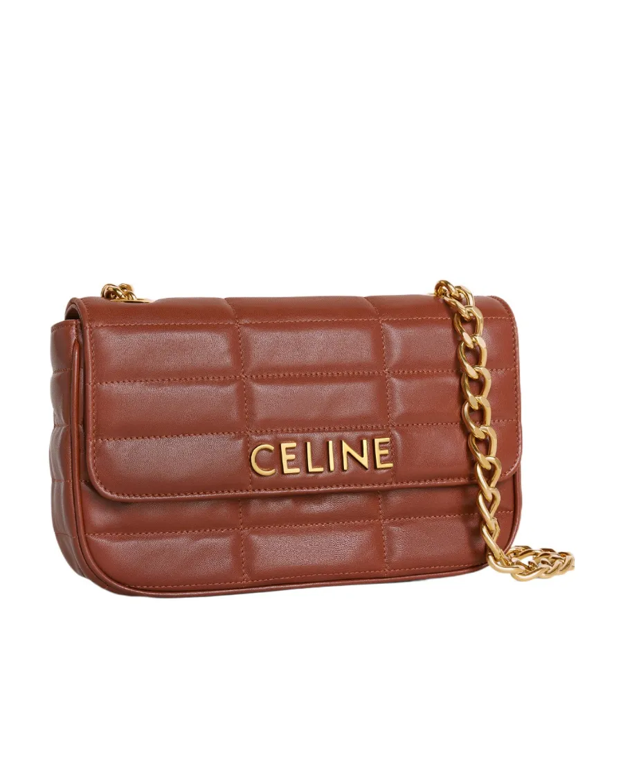 Chain Shoulder Bag Matelasse Monochrome Celine In Quilted Goatskin