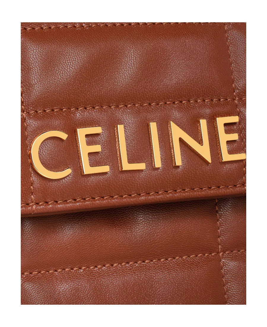 Chain Shoulder Bag Matelasse Monochrome Celine In Quilted Goatskin