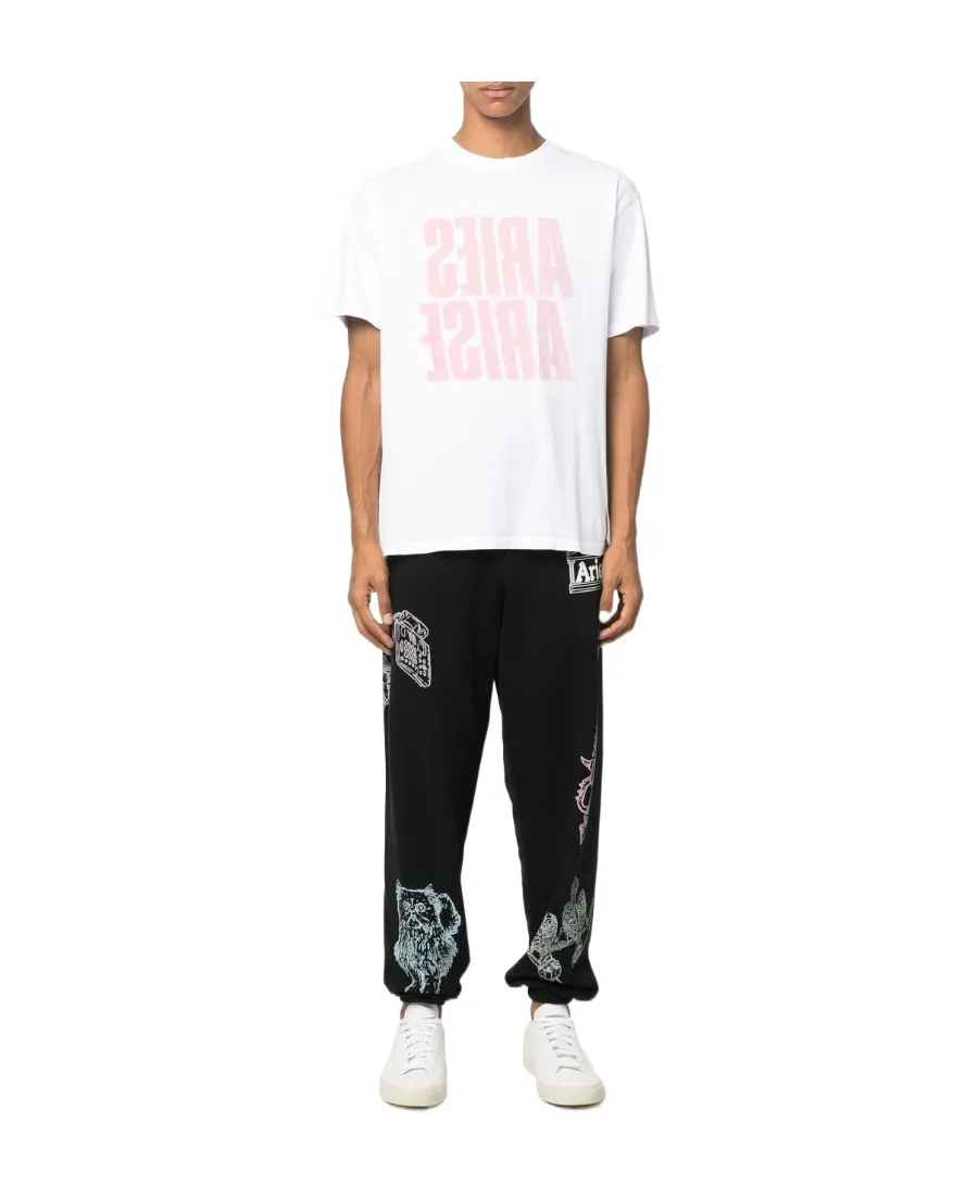 Aries Logo Printed Crewneck T-Shirt