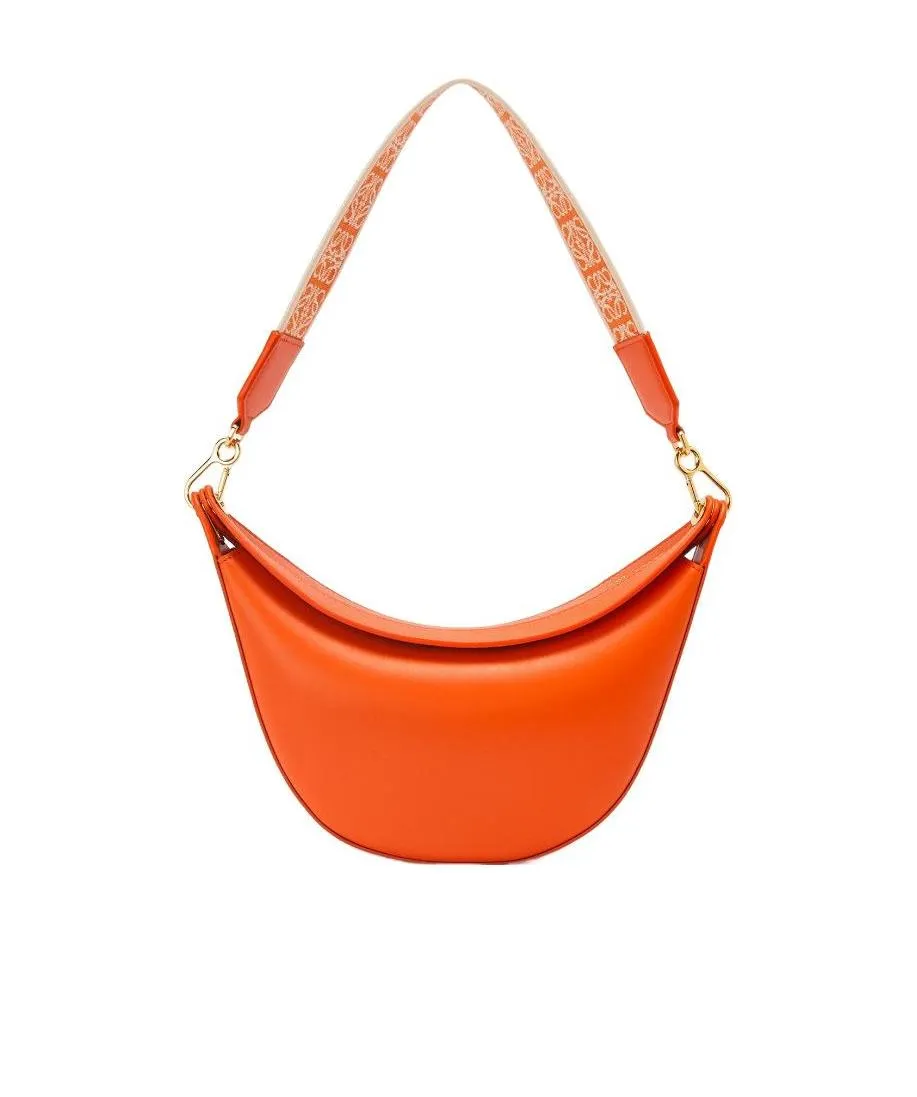 Small Loewe Luna Bag In Satin Calfskin And Jacquard