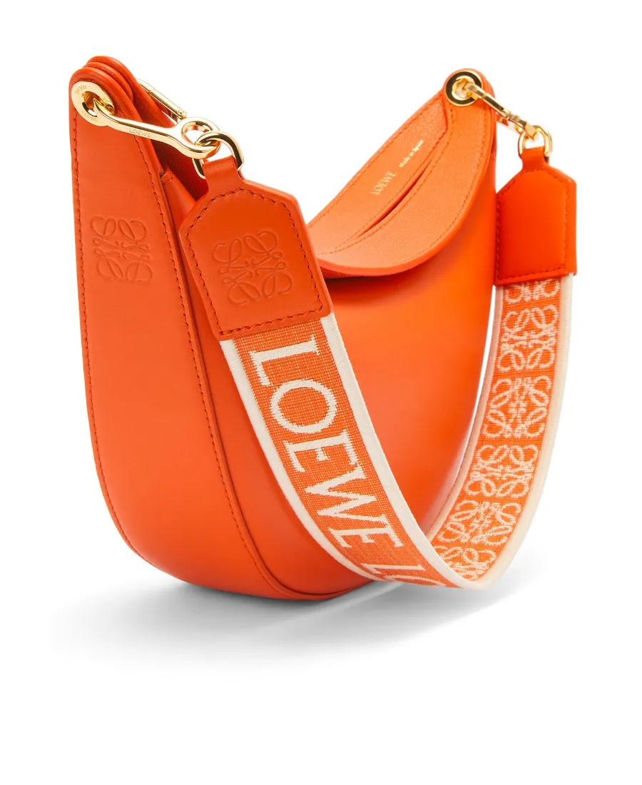 Small Loewe Luna Bag In Satin Calfskin And Jacquard