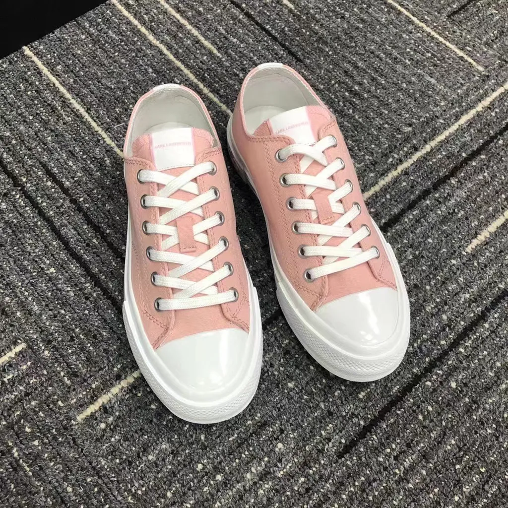 Logo-Print Lacing Low-Cut Casual Sneakers