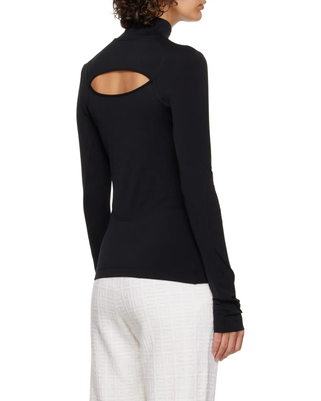 Digged And Cut Stretch Knitted Pullover