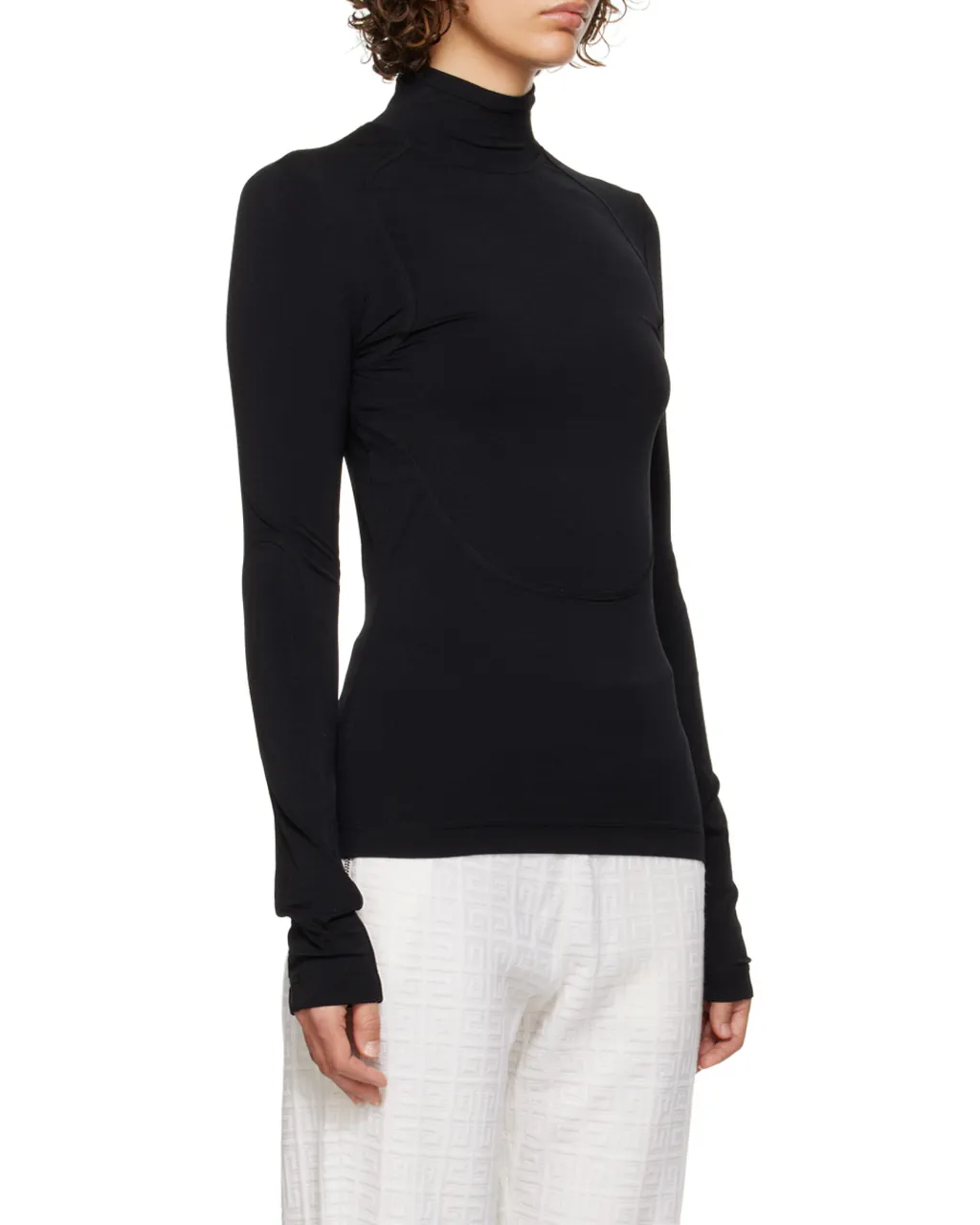 Digged And Cut Stretch Knitted Pullover