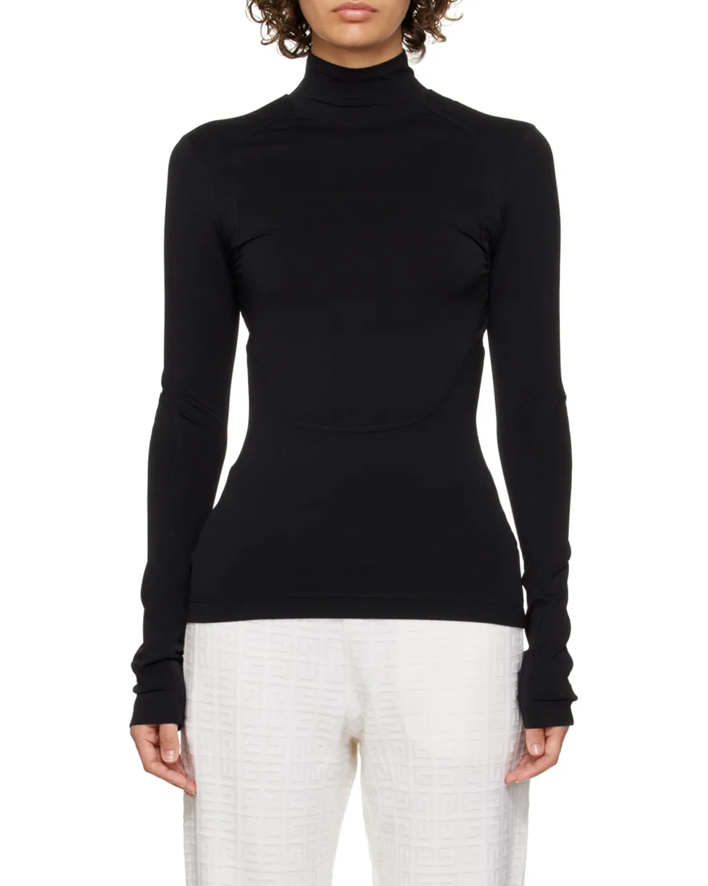 Digged And Cut Stretch Knitted Pullover