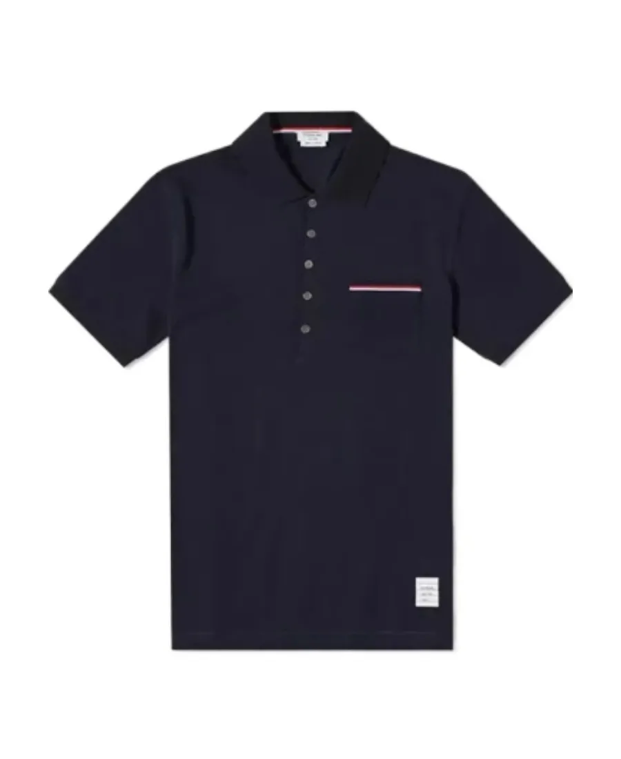 Thom Browne Rwb Short Sleeved Polo Shirt