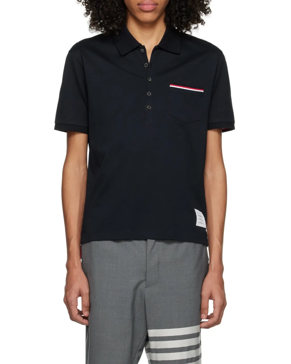 Thom Browne Rwb Short Sleeved Polo Shirt