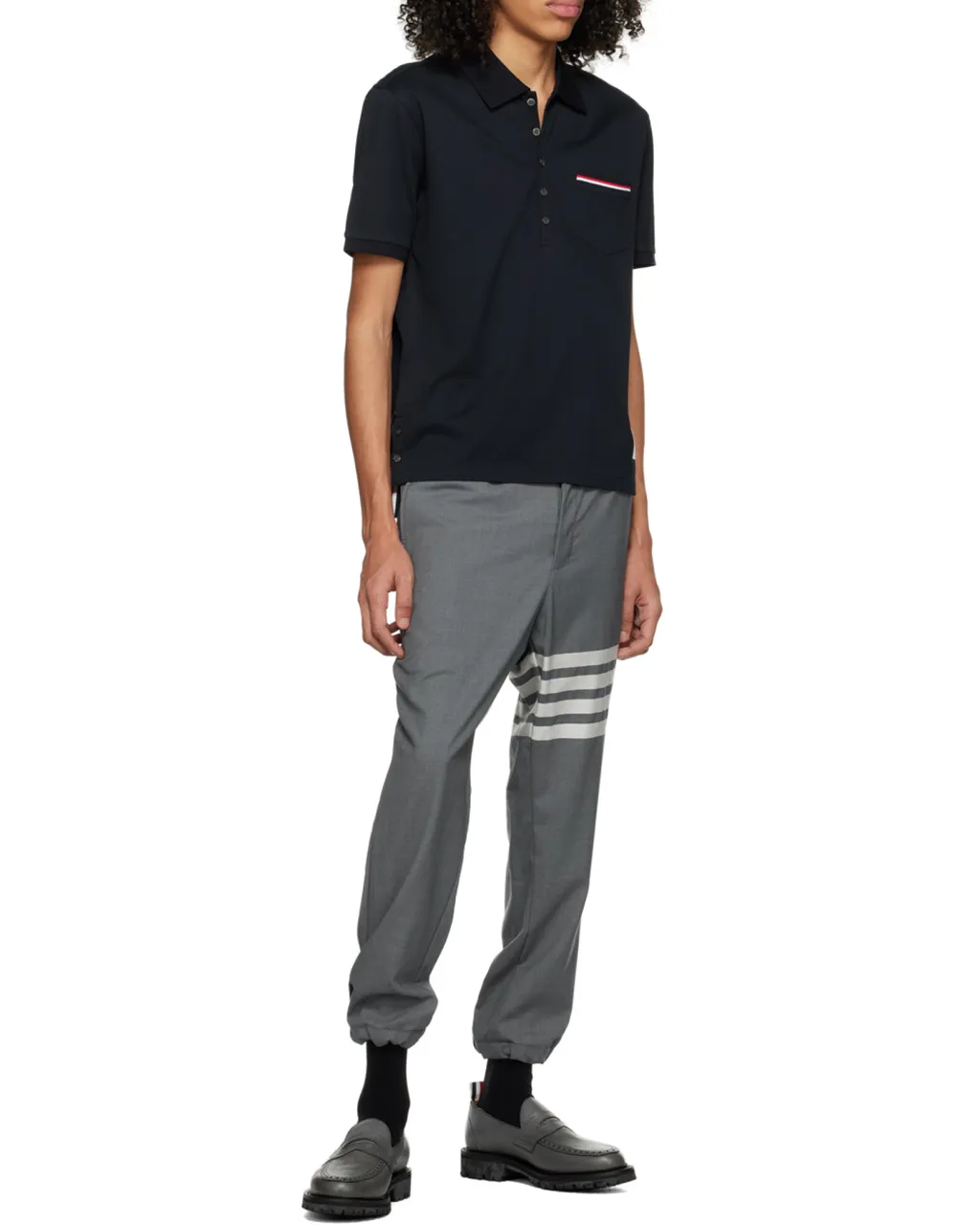 Thom Browne Rwb Short Sleeved Polo Shirt