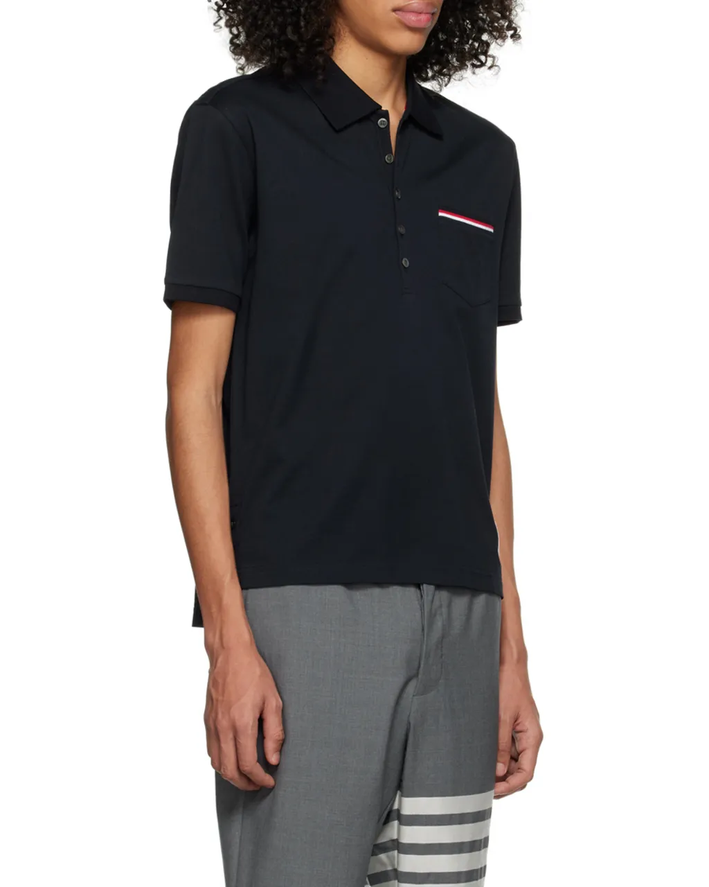Thom Browne Rwb Short Sleeved Polo Shirt