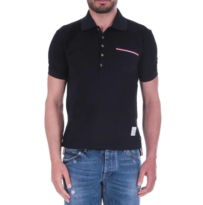 Thom Browne Rwb Short Sleeved Polo Shirt