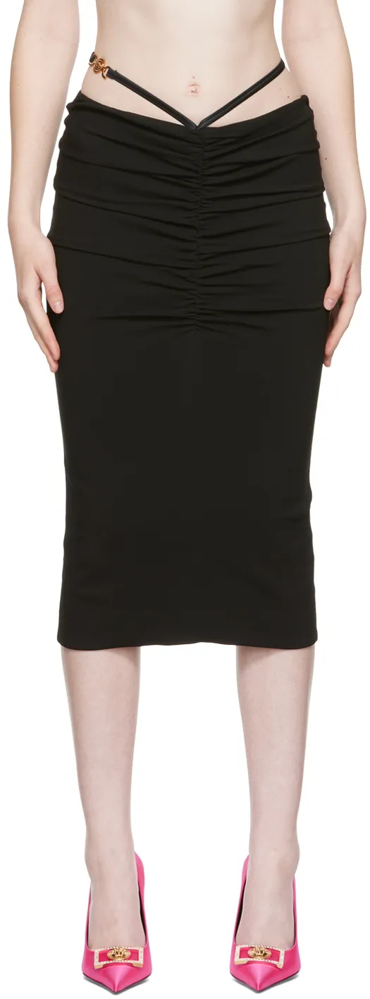 Versace Medusa-Plaque Ruffled Midi Skirt