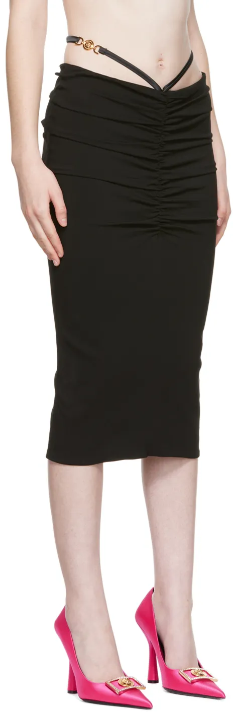 Versace Medusa-Plaque Ruffled Midi Skirt
