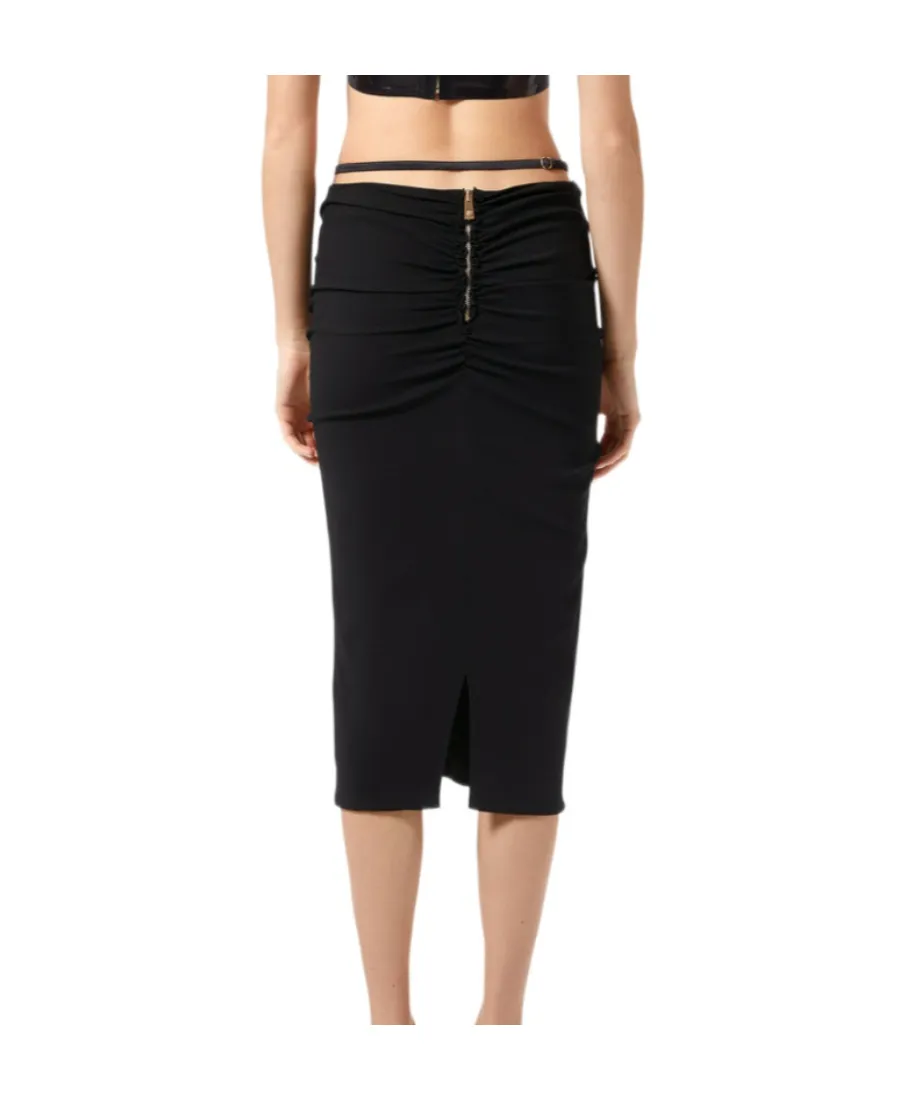 Versace Medusa-Plaque Ruffled Midi Skirt