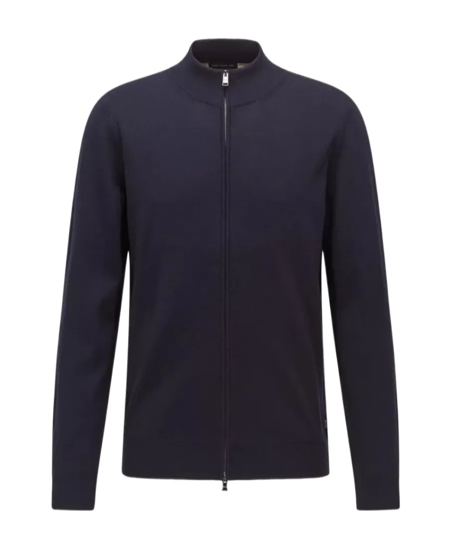 Boss Hugo Boss Zip Neck Virgin Wool Cardigan