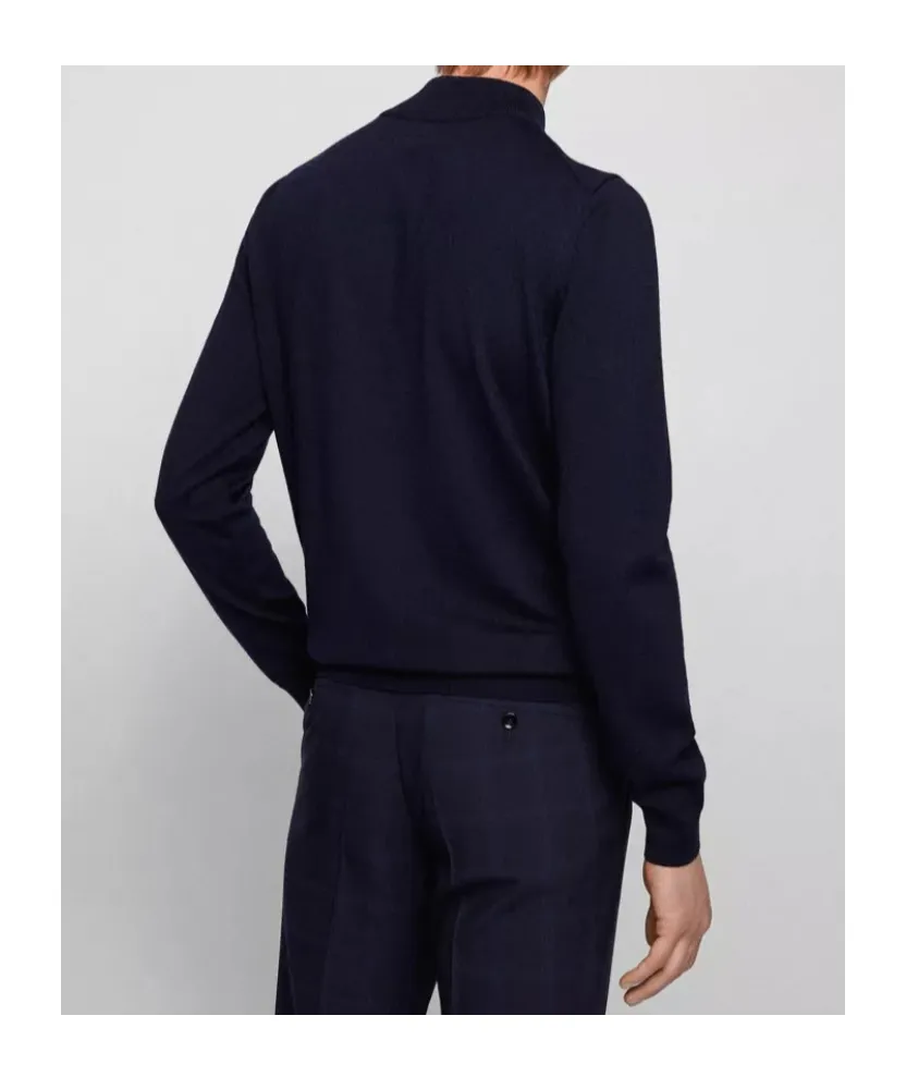 Boss Hugo Boss Zip Neck Virgin Wool Cardigan