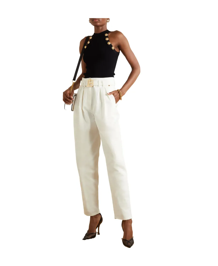 Logo High-Rise Boyfriend Jeans