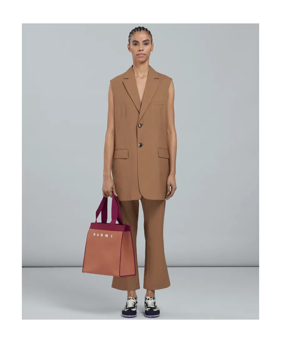 Marni Logo Detailed Two-Toned Tote Bag