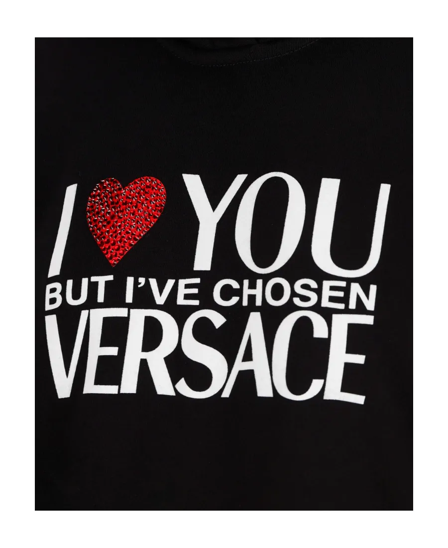 Versace Logo Printed Long Sleeved Hoodie