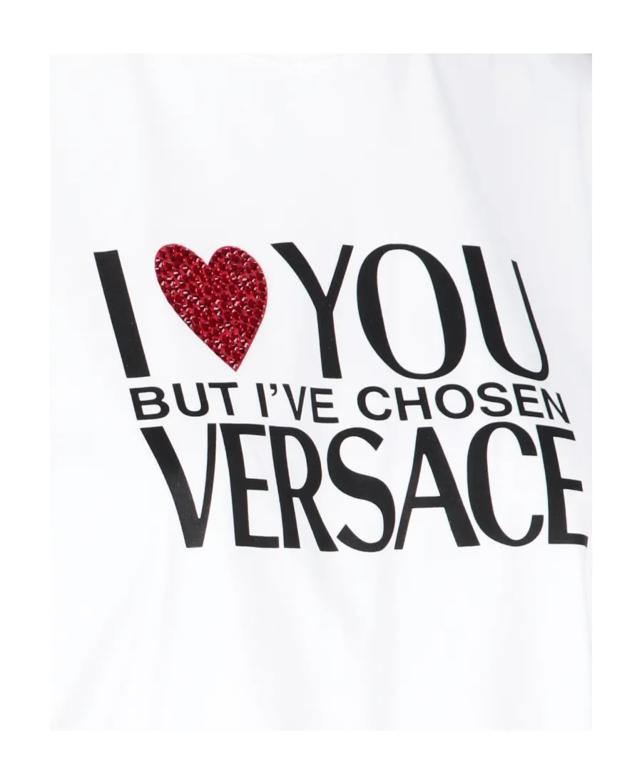 Versace Logo Printed Embellished T-Shirt