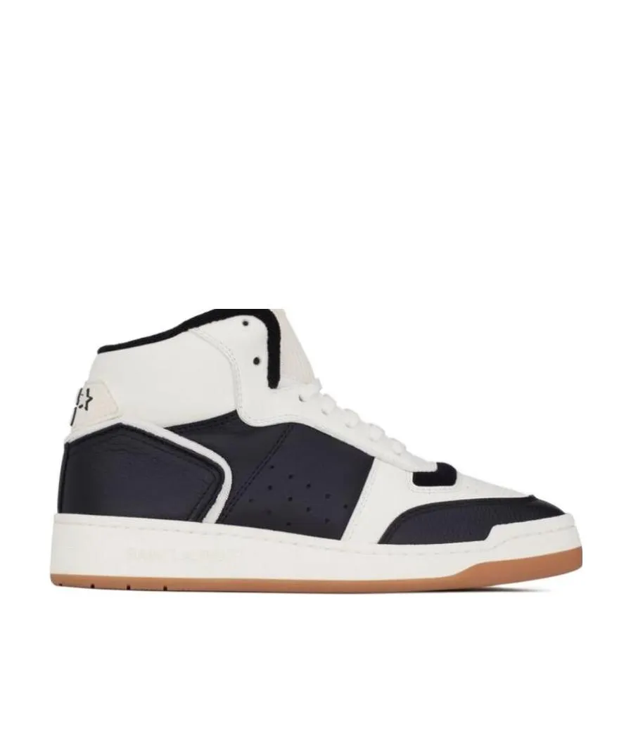 Saint Laurent Sl/80 Round Toe Mid-Top Sneakers