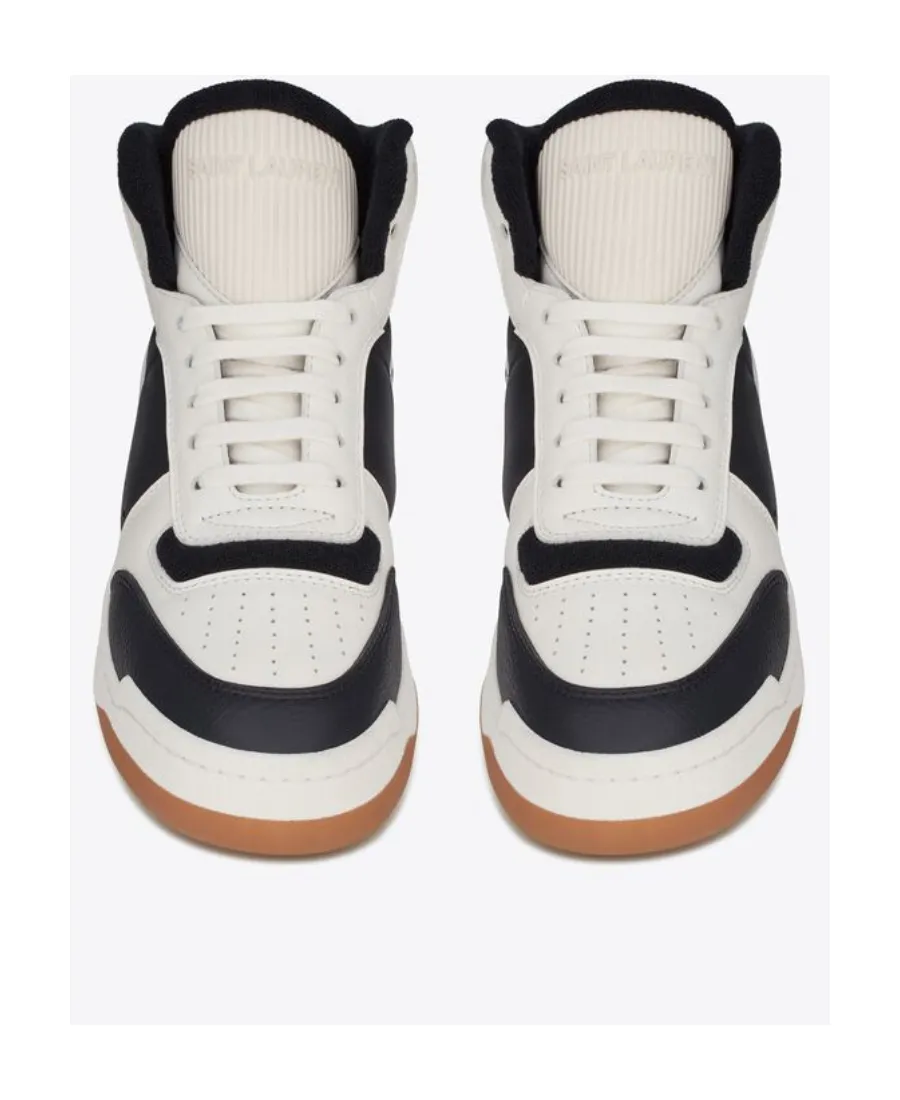 Saint Laurent Sl/80 Round Toe Mid-Top Sneakers