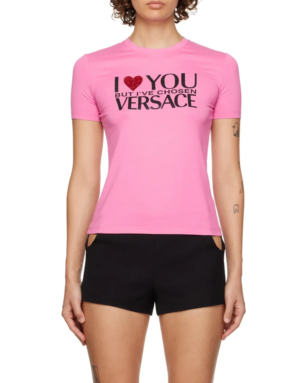 Versace Logo Printed Crewneck T-Shirt