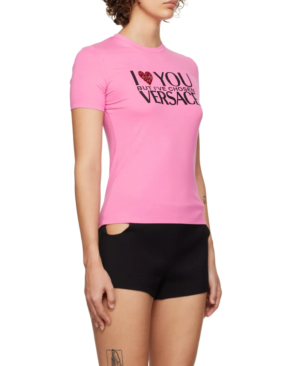 Versace Logo Printed Crewneck T-Shirt