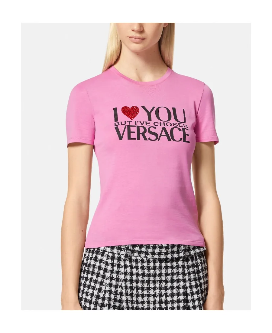 Versace Logo Printed Crewneck T-Shirt