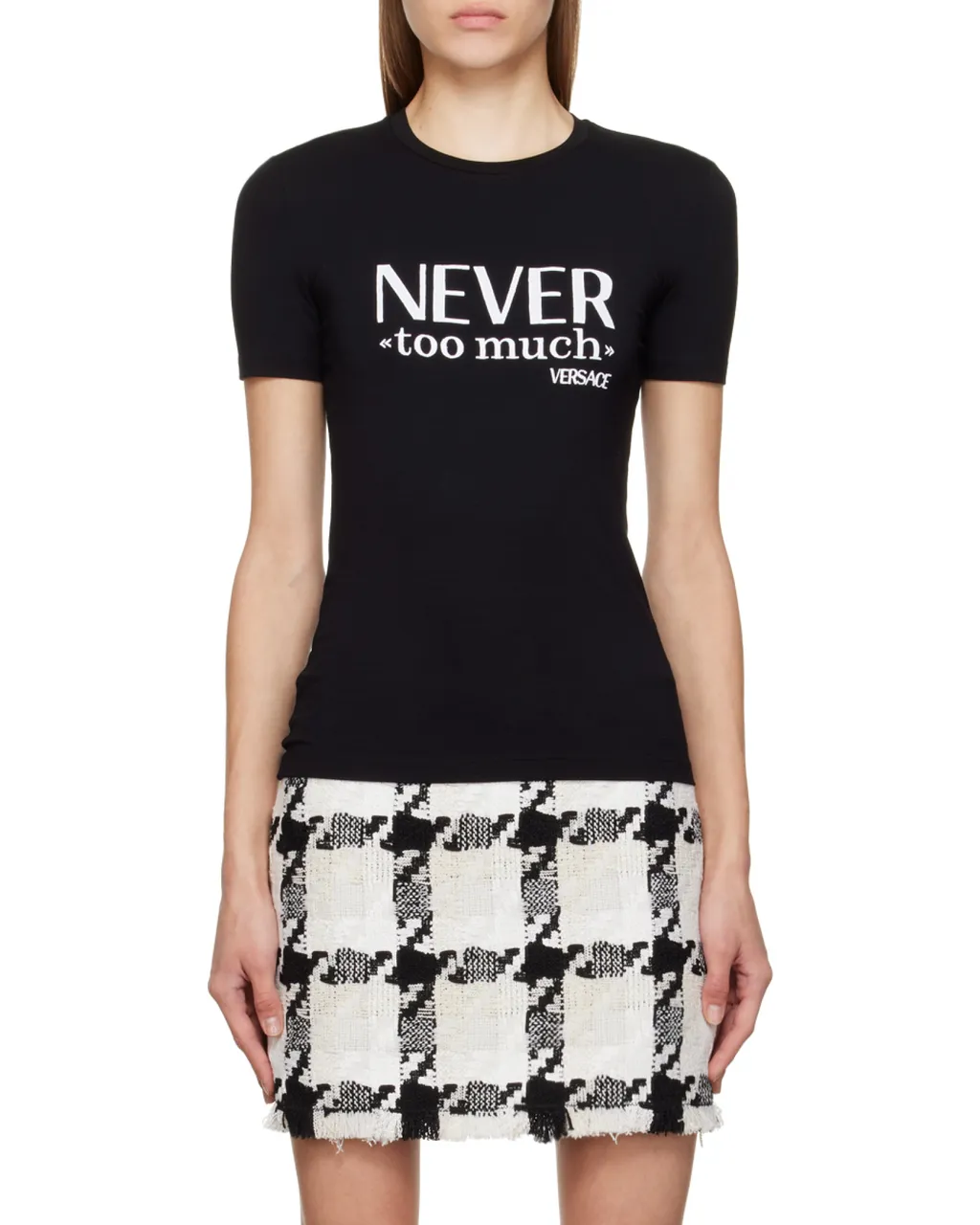 Versace Slogan Printed Crewneck T-Shirt