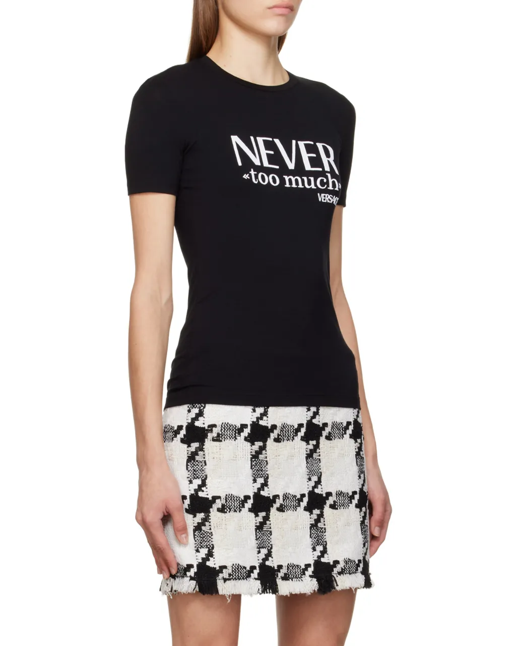 Versace Slogan Printed Crewneck T-Shirt