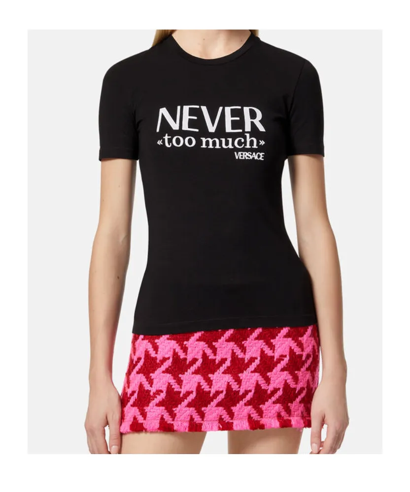 Versace Slogan Printed Crewneck T-Shirt