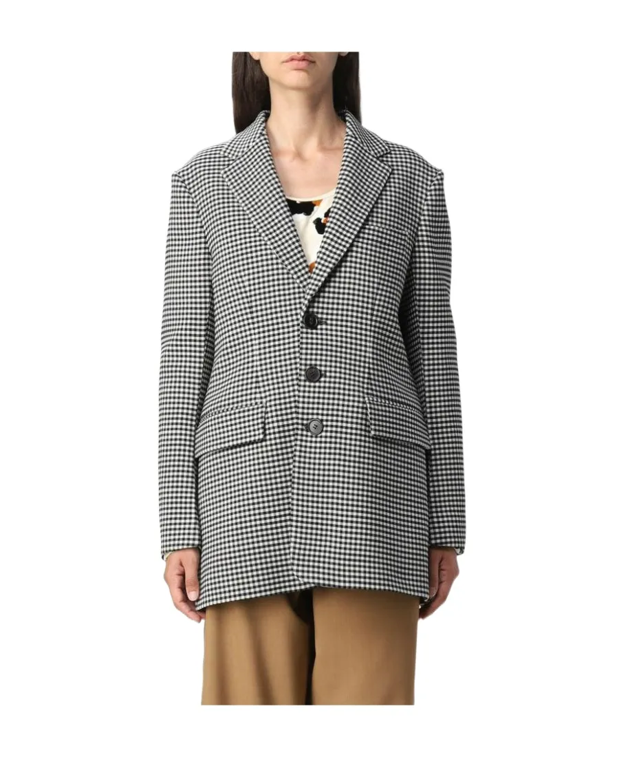 Marni Checked Button-Up Blazer